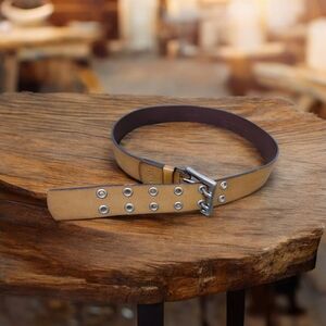 Rolfs Brown Leather Belt Bag with Silver Accents